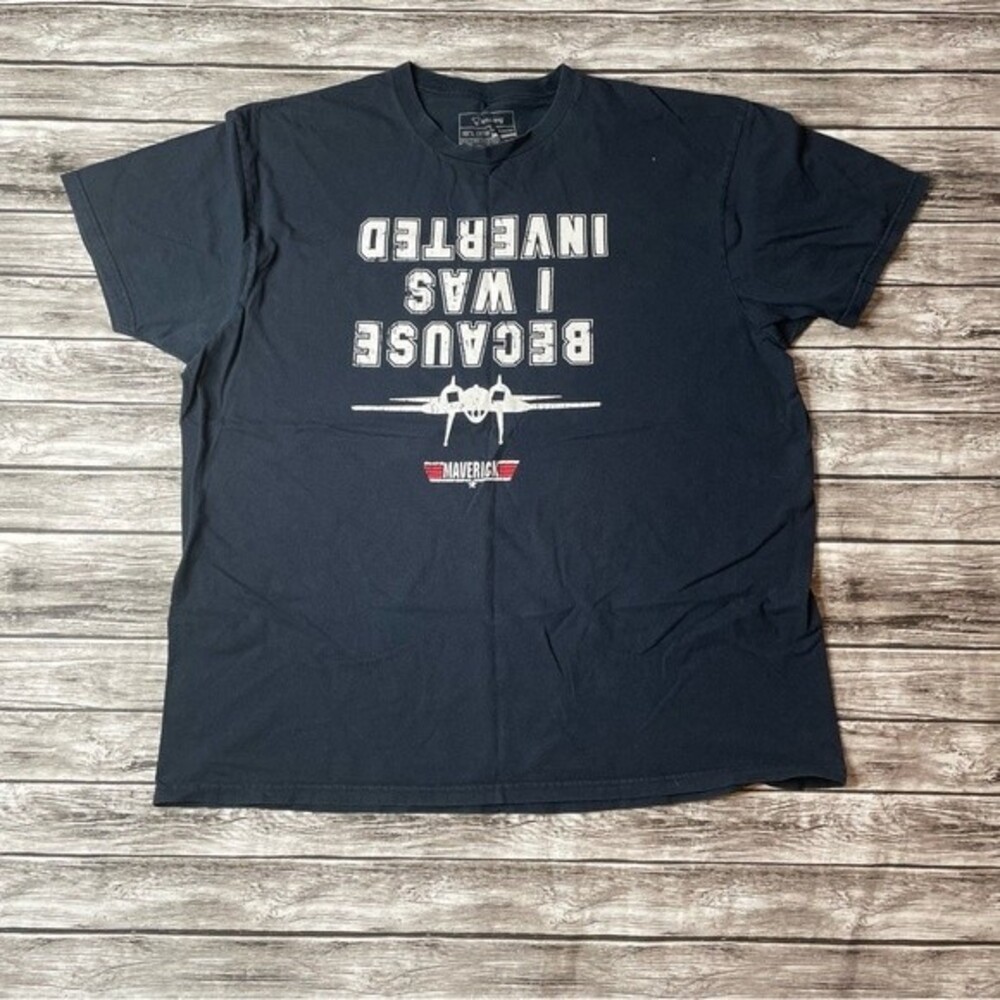Teespring Men’s Top Gun “Because I Was Inverted” Graphic T-Shirt XL